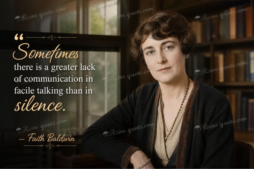 “Sometimes there is a greater lack of communication in facile talking than in silence.”