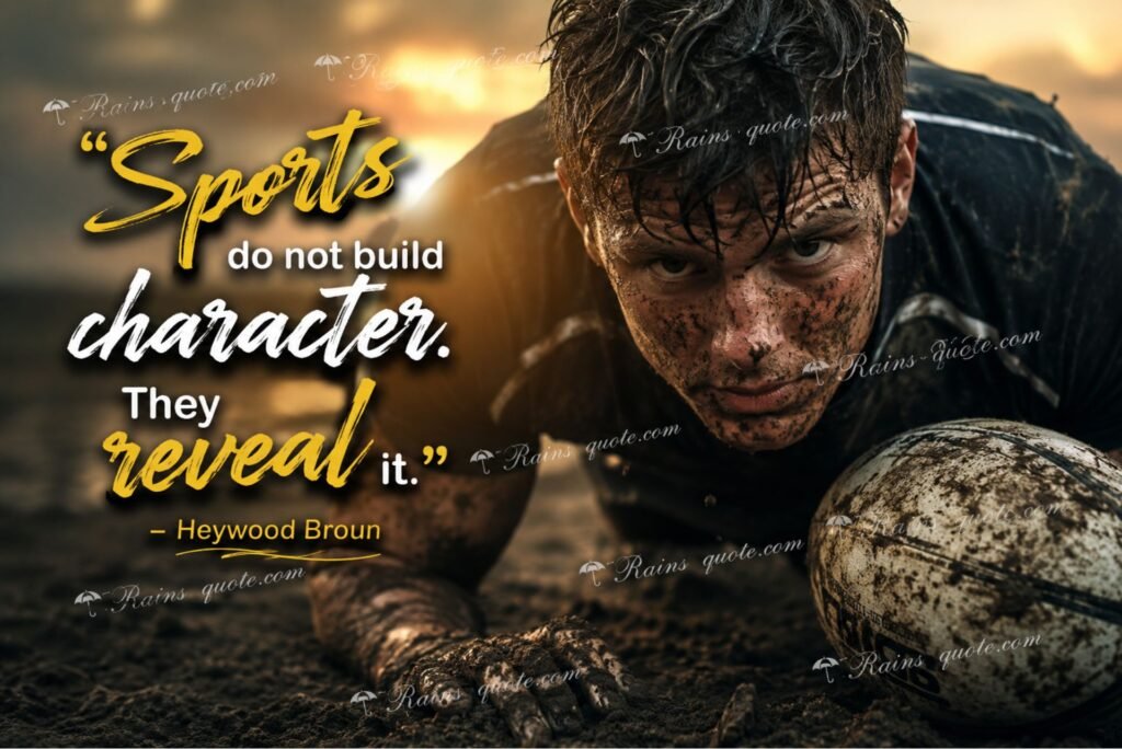 “Sports do not build character. They reveal it.”
