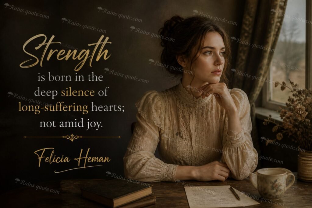 “Strength is born in the deep silence of long-suffering hearts; not amid joy.”