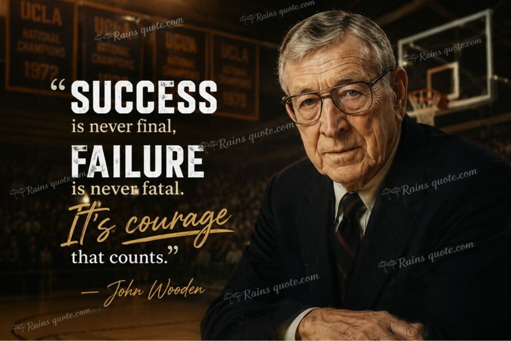 “Success is never final, failure is never fatal. It's courage that counts.”