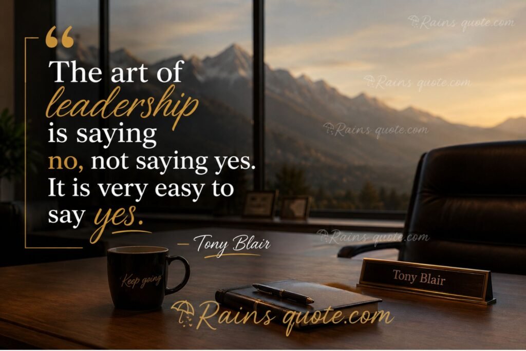 “The art of leadership is saying no, not saying yes. It is very easy to say yes.”