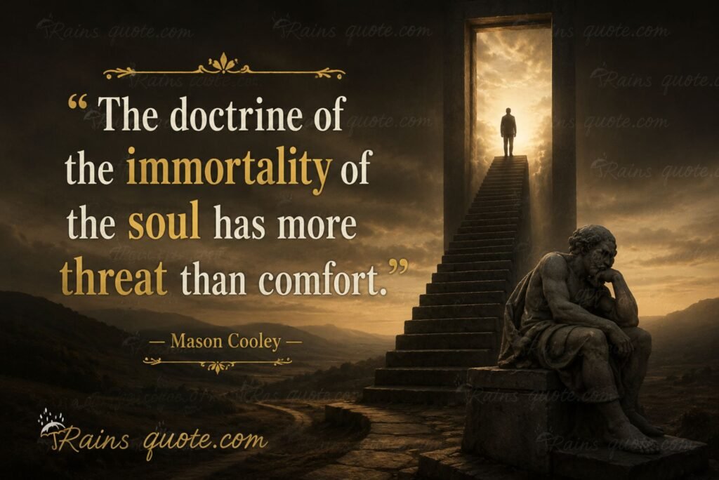 “The doctrine of the immortality of the soul has more threat than comfort.”