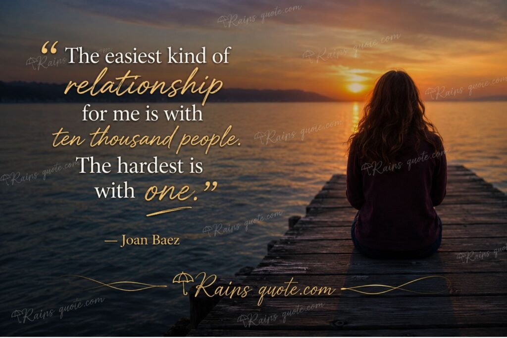“The easiest kind of relationship for me is with ten thousand people. The hardest is with one.”