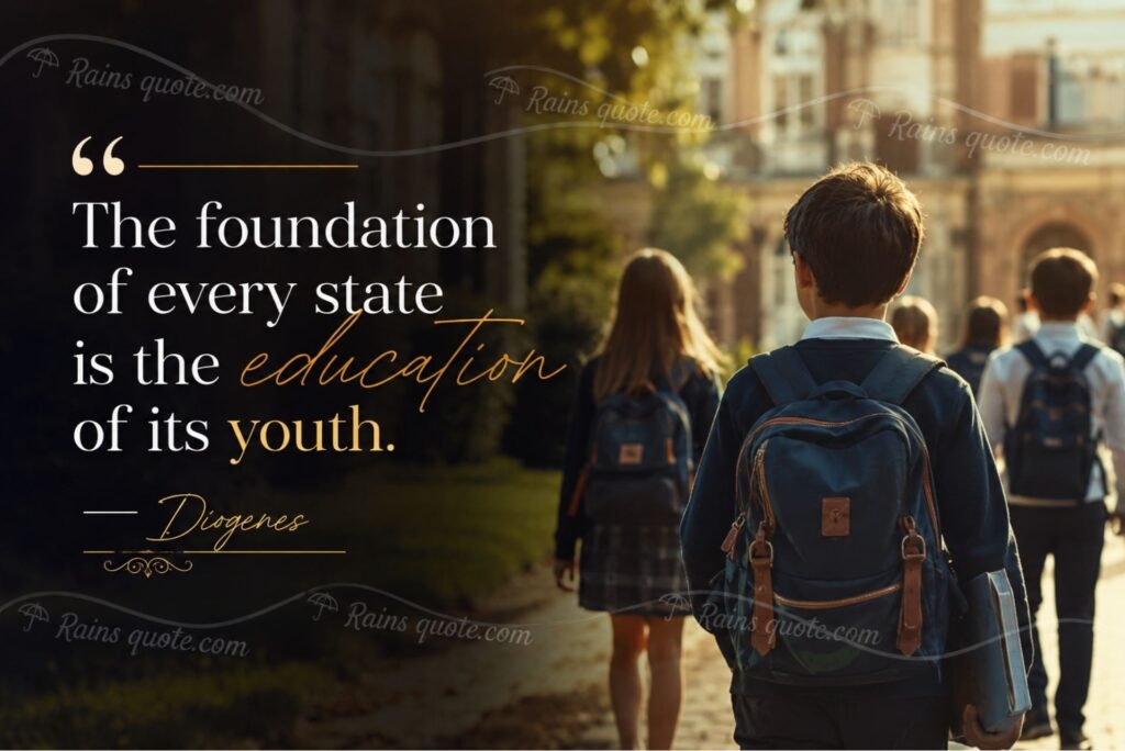 “The foundation of every state is the education of its youth.”