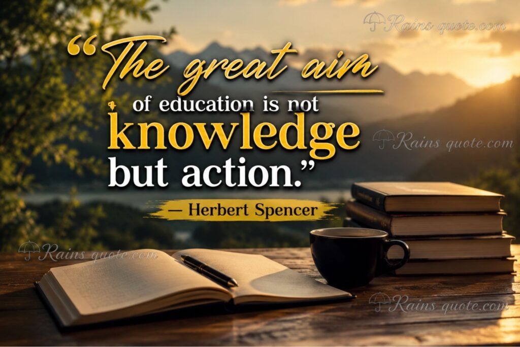 “The great aim of education is not knowledge but action.”