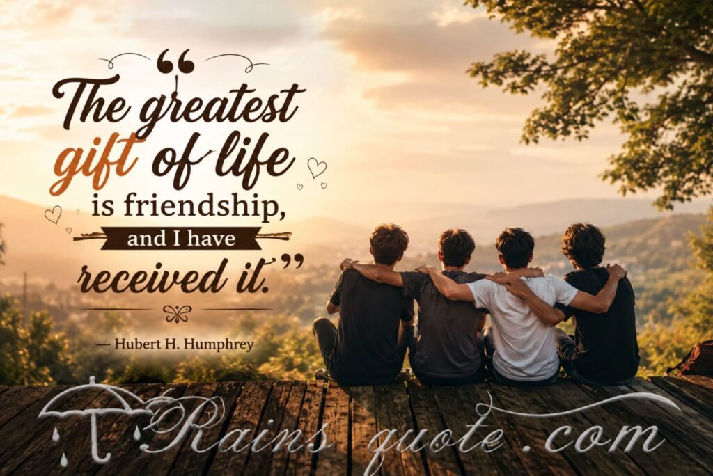 “The greatest gift of life is friendship, and I have received it.”