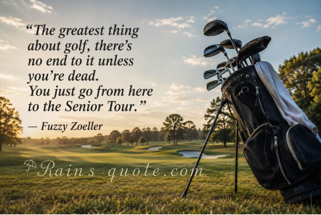 “The greatest thing about golf, there's no end to it unless you're dead. You just go from here to the Senior Tour.”