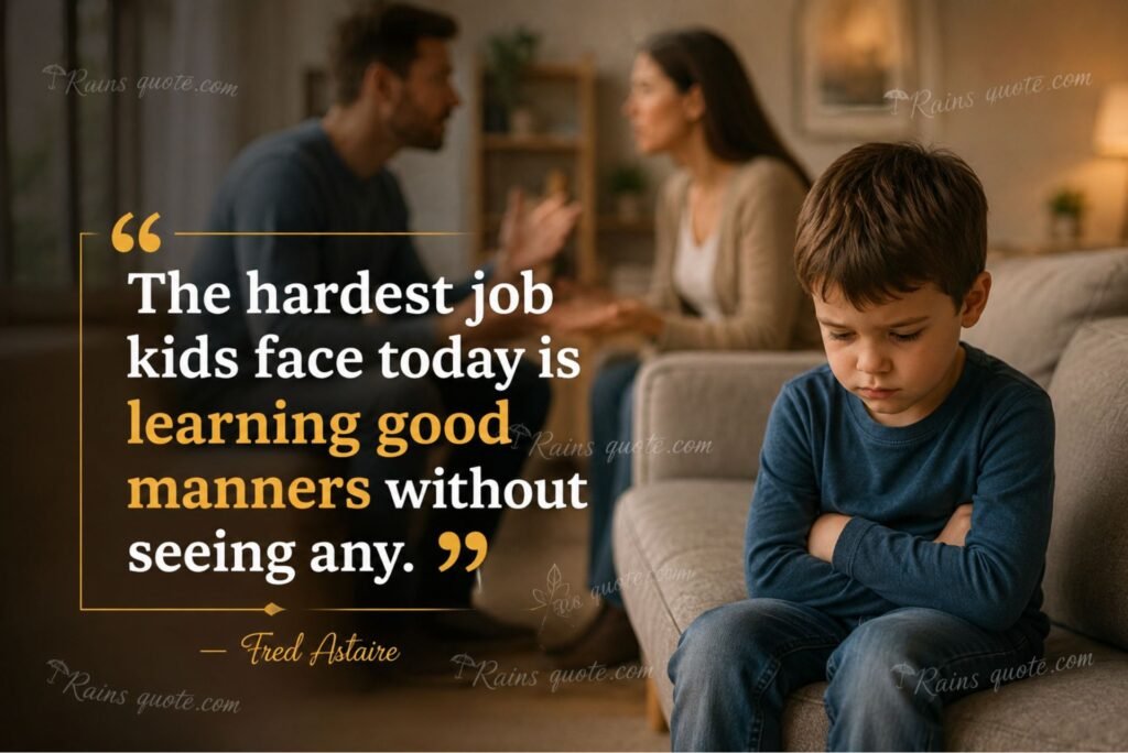 “The hardest job kids face today is learning good manners without seeing any.”