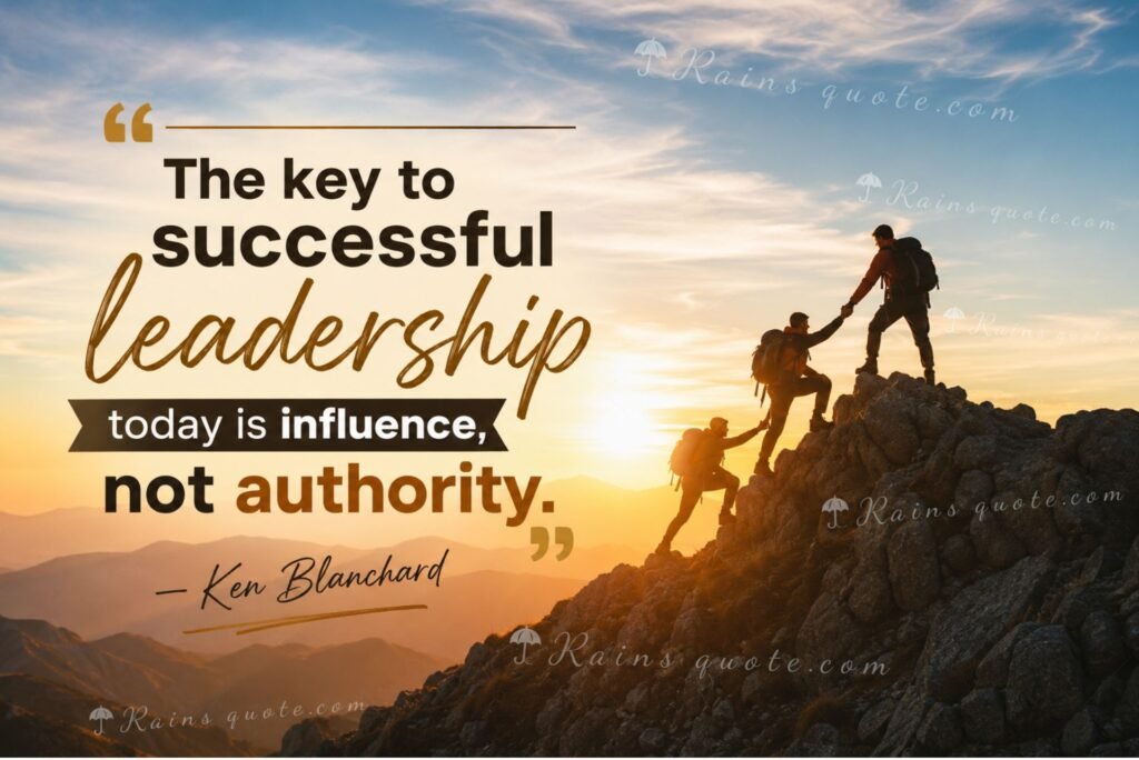 “The key to successful leadership today is influence, not authority.”