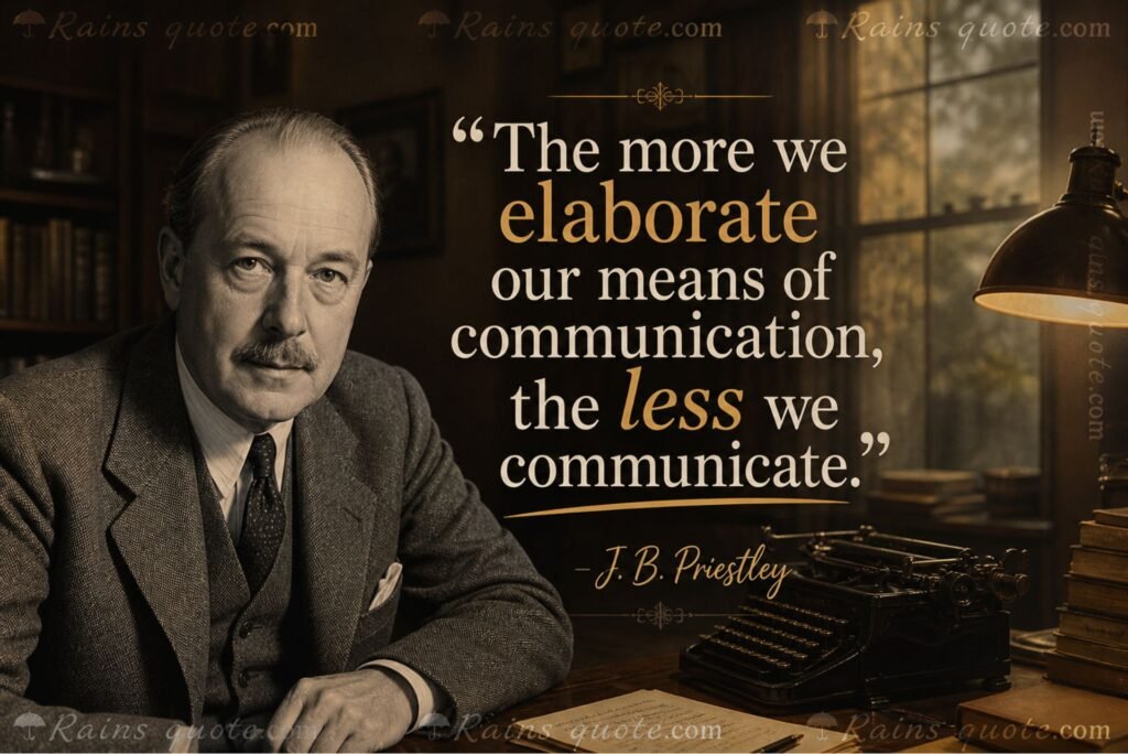 “The more we elaborate our means of communication, the less we communicate.”
