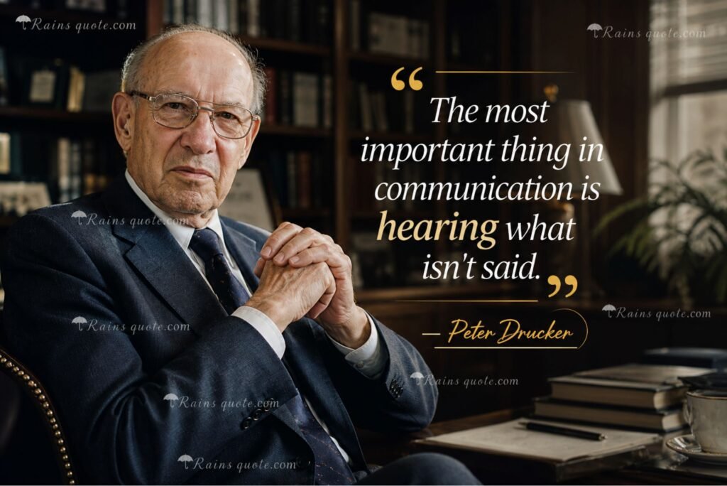  “The most important thing in communication is hearing what isn't said.”