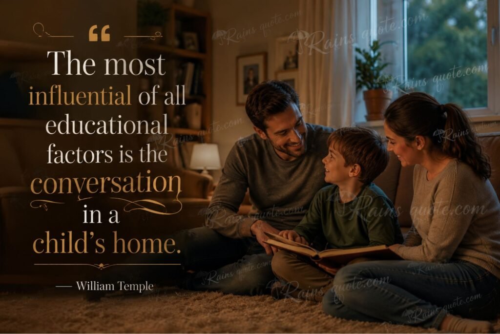 “The most influential of all educational factors is the conversation in a child's home.”