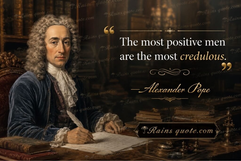 “The most positive men are the most credulous.”