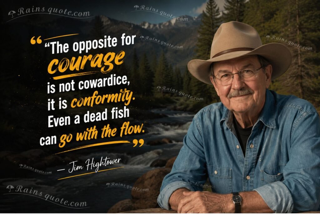 “The opposite for courage is not cowardice, it is conformity. Even a dead fish can go with the flow.”