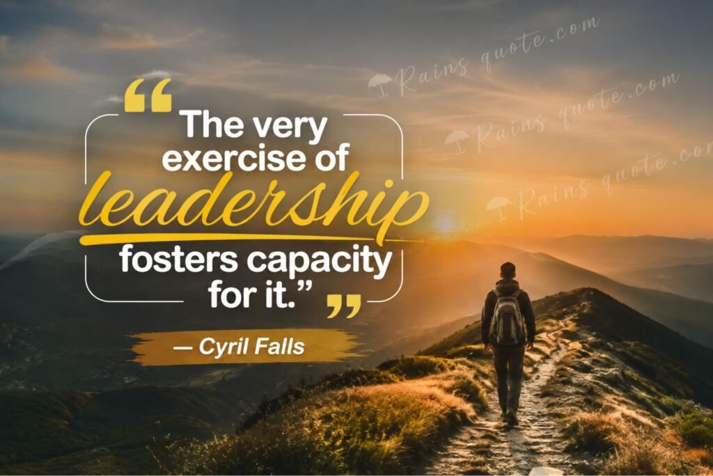 “The very exercise of leadership fosters capacity for it.”