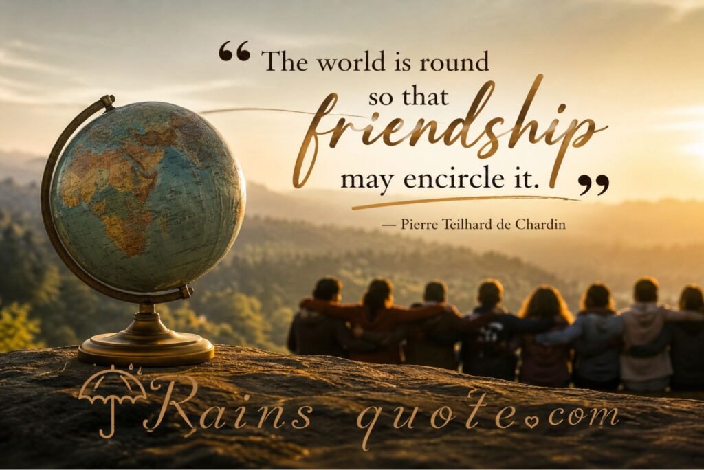 “The world is round so that friendship may encircle it.”