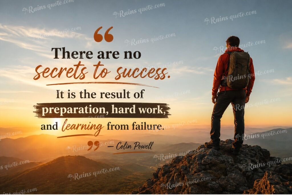 “There are no secrets to success. It is the result of preparation, hard work, and learning from failure.”