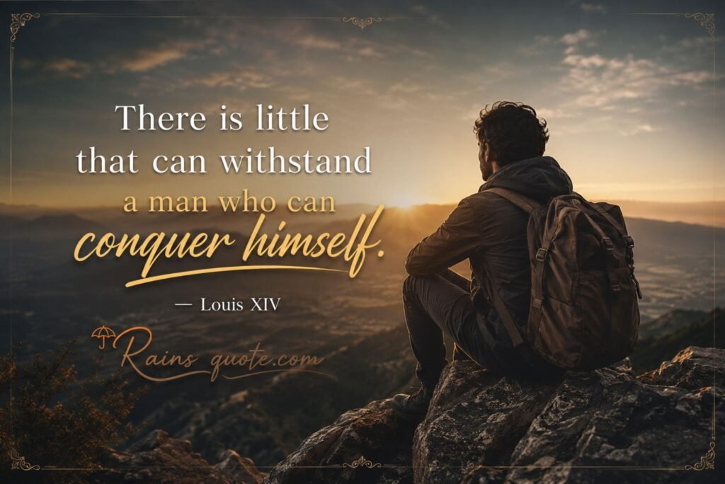 “There is little that can withstand a man who can conquer himself.”