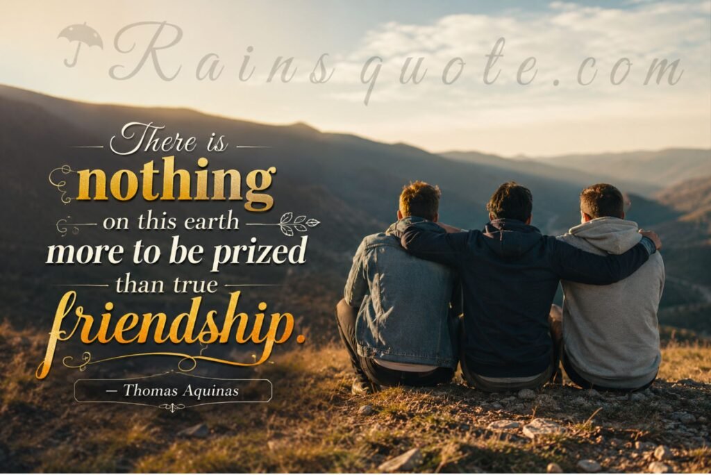 “There is nothing on this earth more to be prized than true friendship.”