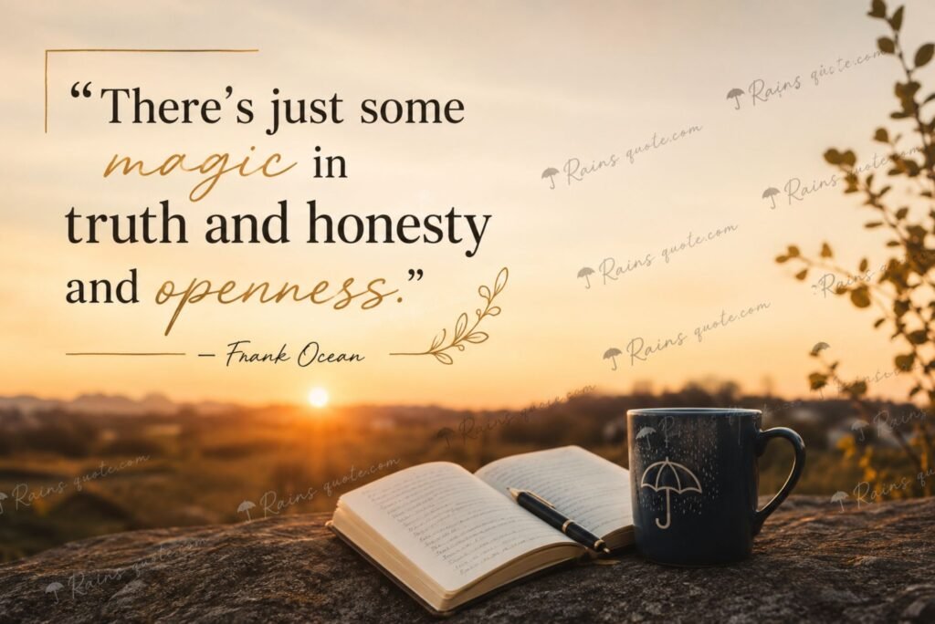 “There's just some magic in truth and honesty and openness.”