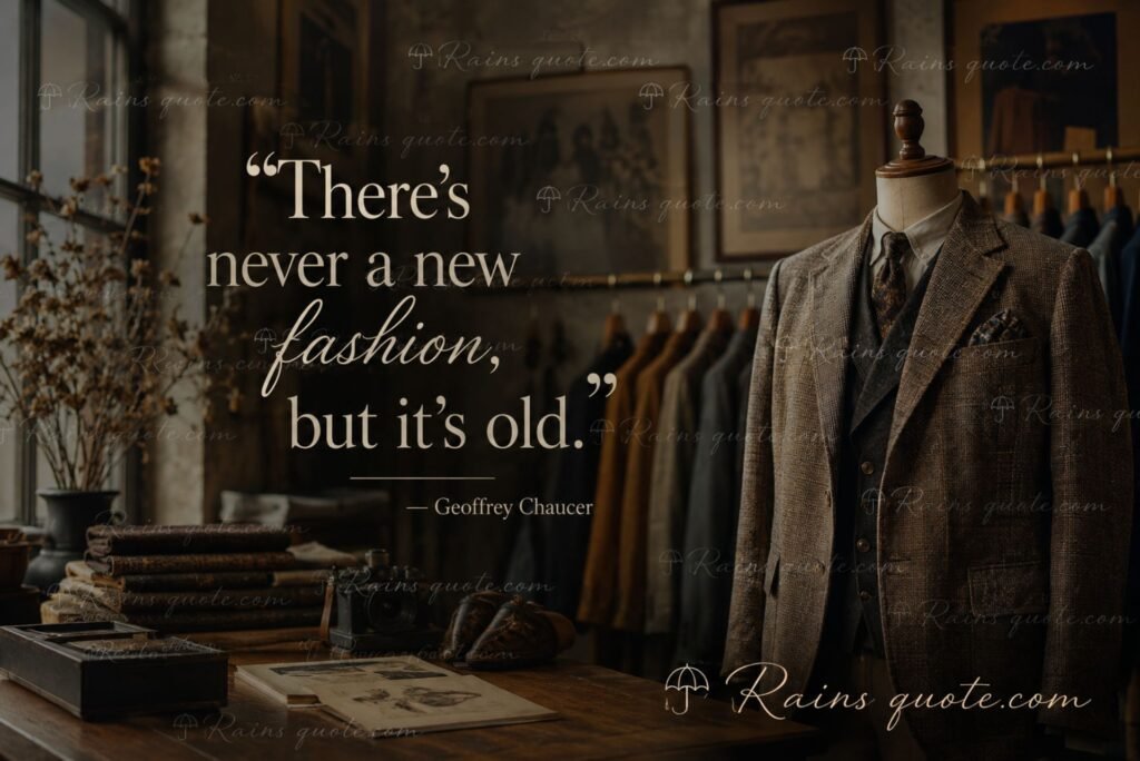 “There's never a new fashion, but it's old.”