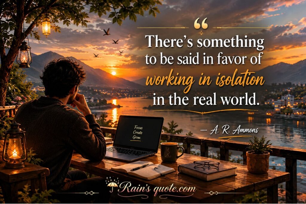 “There’s something to be said in favor of working in isolation in the real world.”