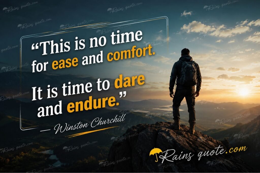“This is no time for ease and comfort. It is time to dare and endure.”