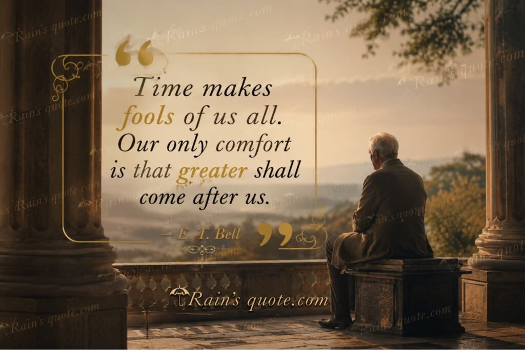 “Time makes fools of us all. Our only comfort is that greater shall come after us.”