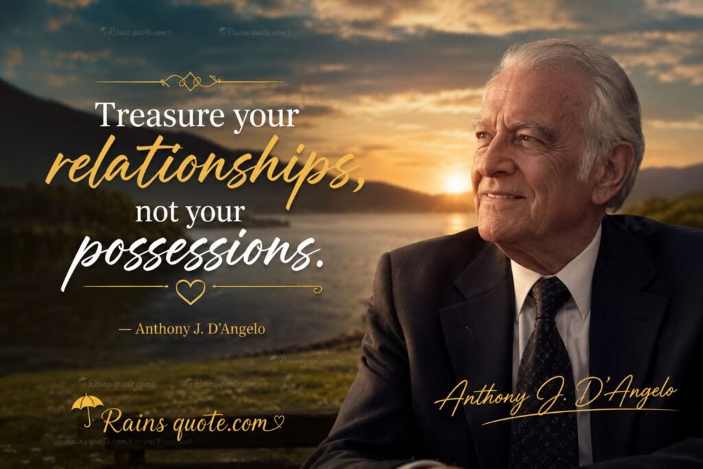 “Treasure your relationships, not your possessions.”