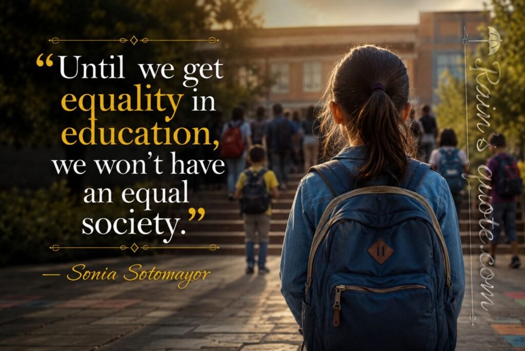 “Until we get equality in education, we won't have an equal society.”