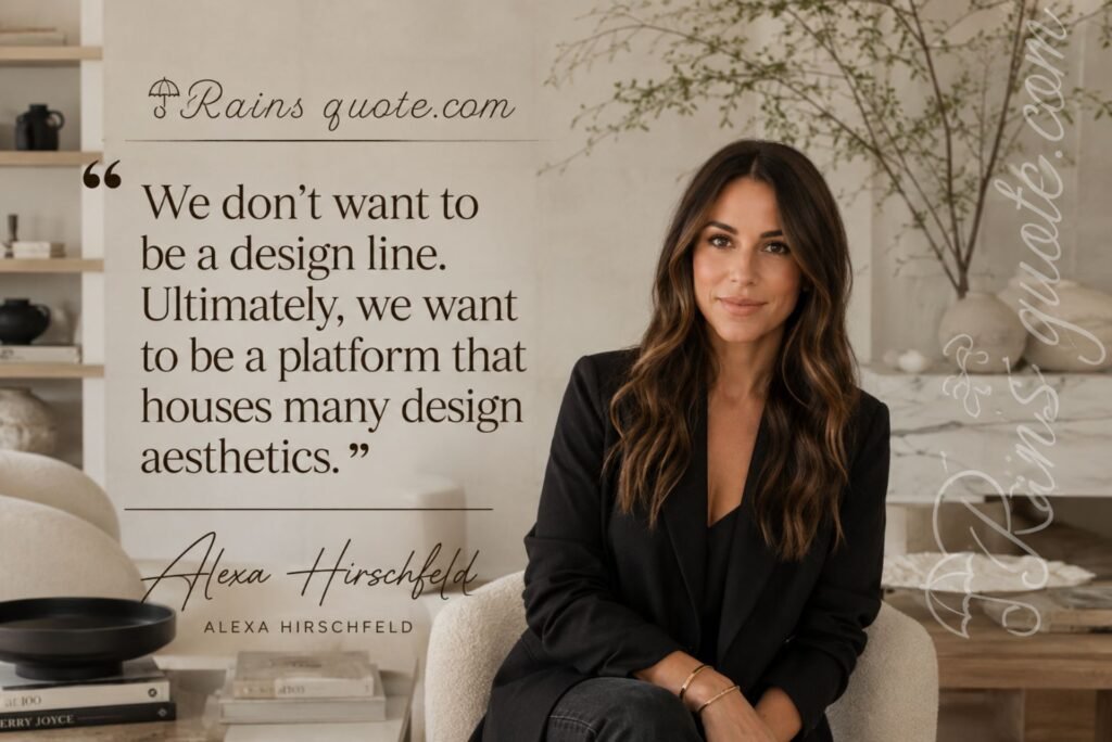 “We don't want to be a design line. Ultimately, we want to be a platform that houses many design aesthetics.”