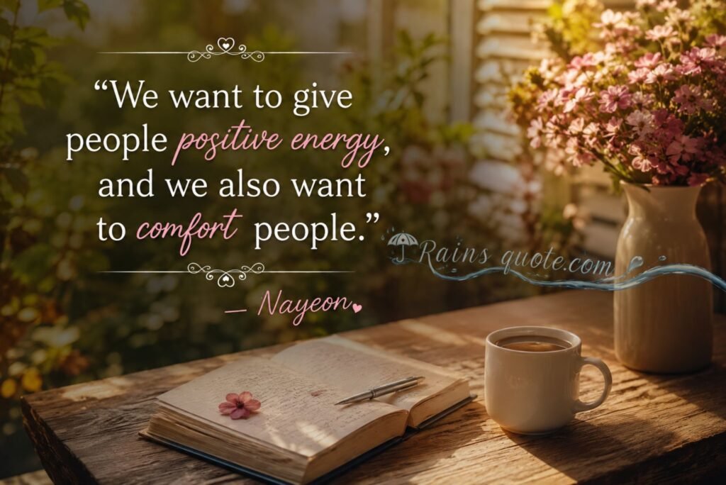 “We want to give people positive energy, and we also want to comfort people.”