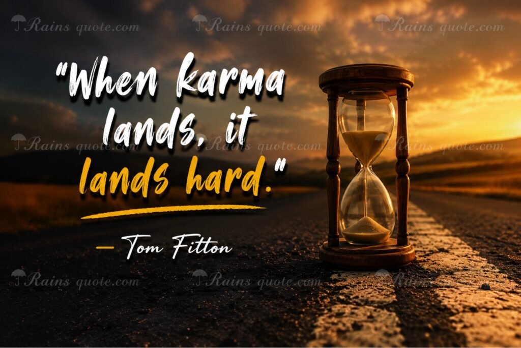 “When karma lands, it lands hard.”
