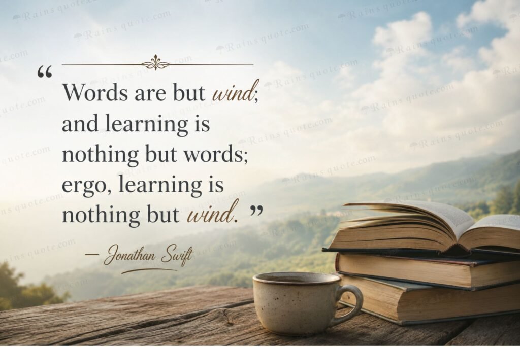 “Words are but wind; and learning is nothing but words; ergo, learning is nothing but wind.”