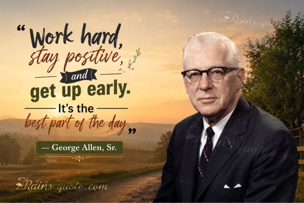 “Work hard, stay positive, and get up early. It's the best part of the day.”