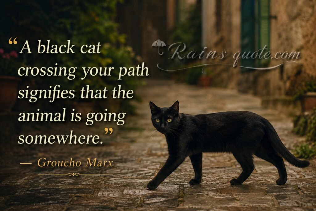  “A black cat crossing your path signifies that the animal is going somewhere.”