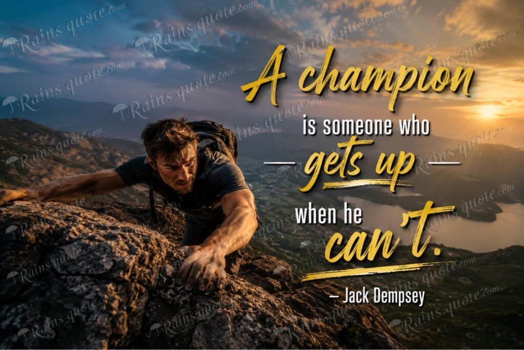“A champion is someone who gets up when he can't.”