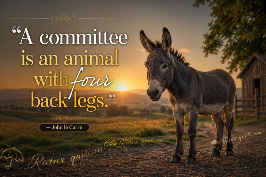 “A committee is an animal with four back legs.”