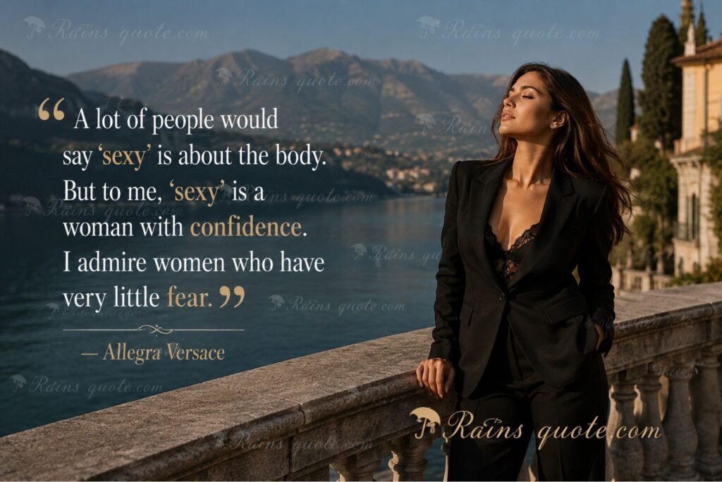 “A lot of people would say 'sexy' is about the body. But to me, 'sexy' is a woman with confidence. I admire women who have very little fear.”