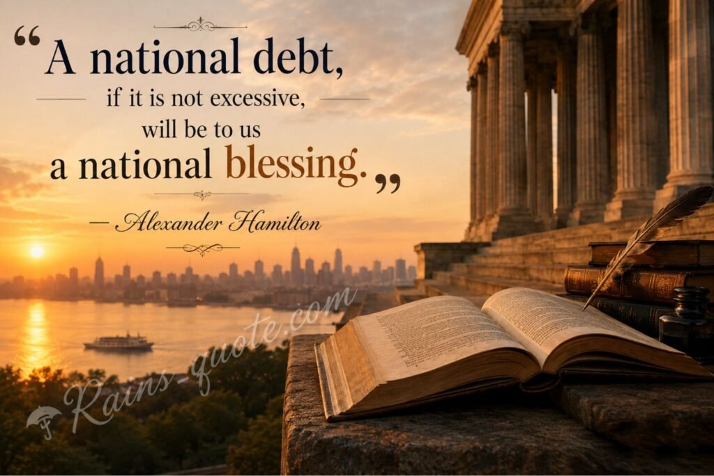 A national debt, if it is not excessive, will be to us a national blessing.”