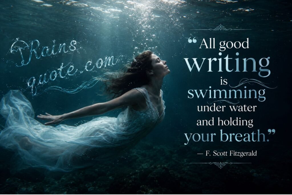 “All good writing is swimming under water and holding your breath.”