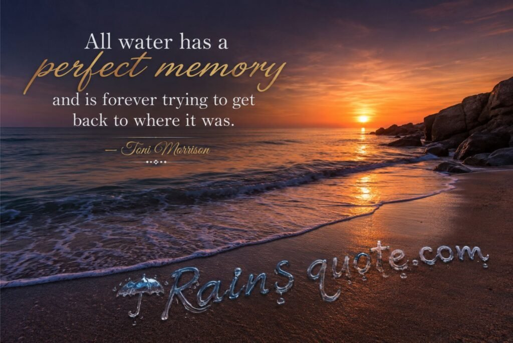 “All water has a perfect memory and is forever trying to get back to where it was.”