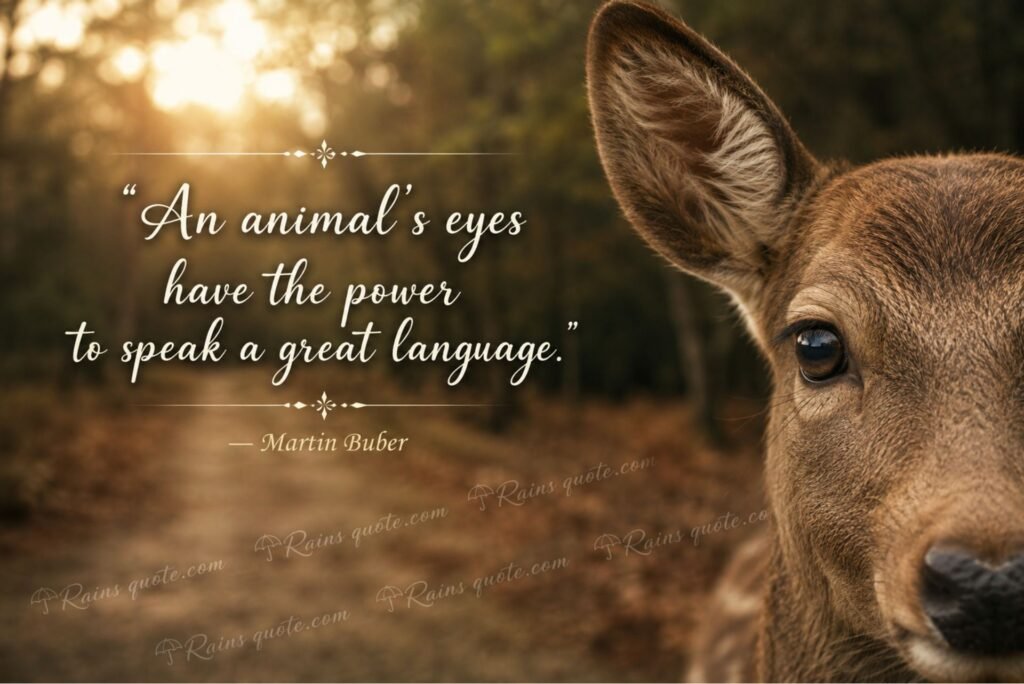“An animal's eyes have the power to speak a great language.”