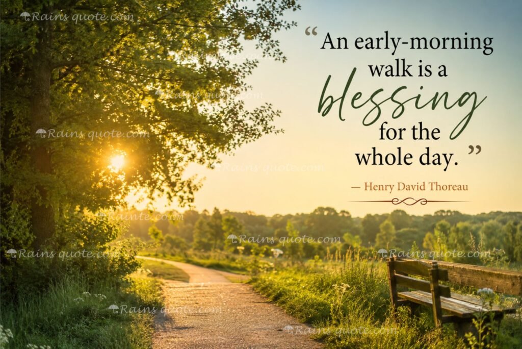 “An early-morning walk is a blessing for the whole day.”