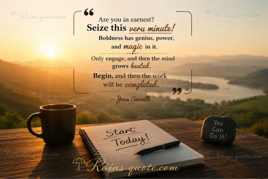  “Are you in earnest? Seize this very minute! Boldness has genius, power, and magic in it. Only engage, and then the mind grows heated. Begin, and then the work will be completed.”