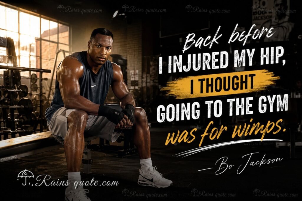 “Back before I injured my hip, I thought going to the gym was for wimps.”