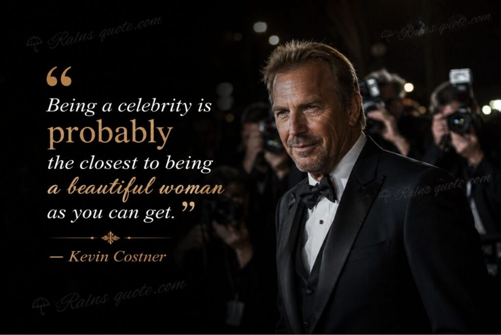 “Being a celebrity is probably the closest to being a beautiful woman as you can get.” 