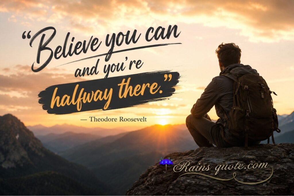 “Believe you can and you're halfway there.”