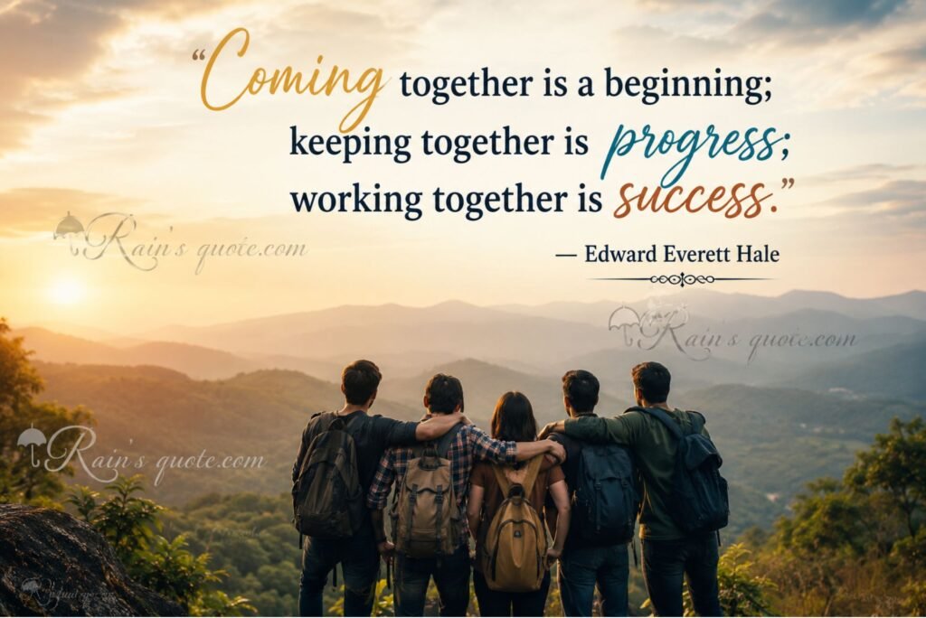 “Coming together is a beginning; keeping together is progress; working together is success.”