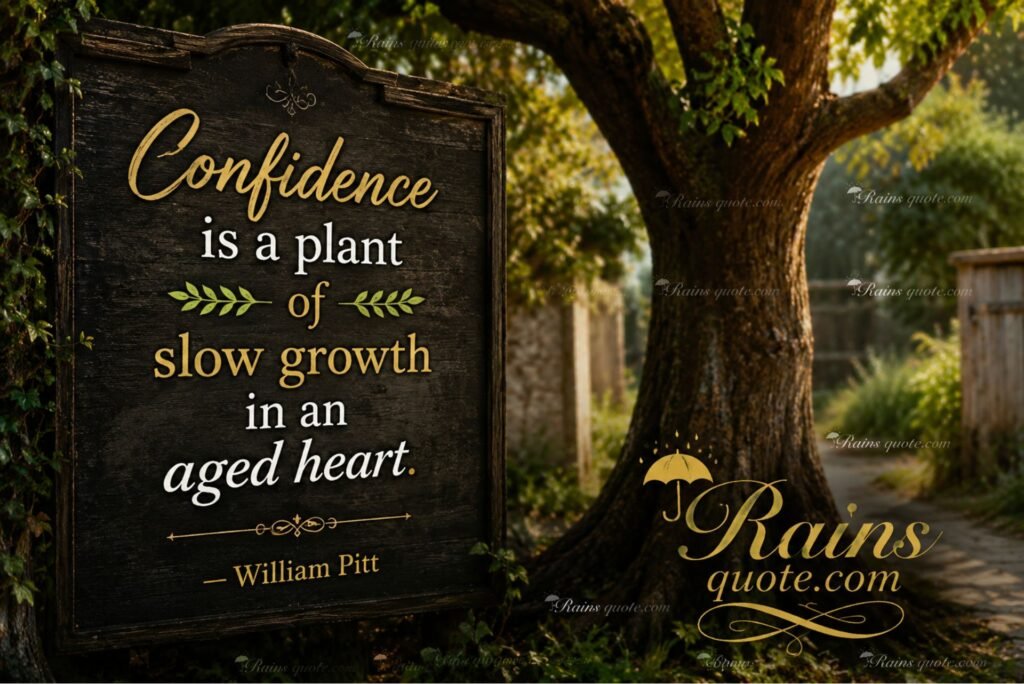 “Confidence is a plant of slow growth in an aged heart.”